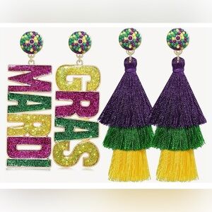 2 Pairs Mardi Gras earrings (woman's )